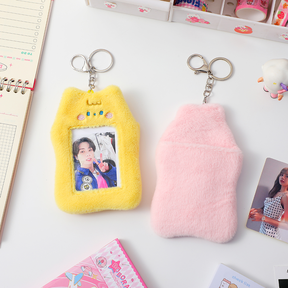 3inch Kawaii Plush Photocard Holder Pendant Cute 2025 Bunny new Lover Idol Card Holders Bus Card Proect Sleeves Cover