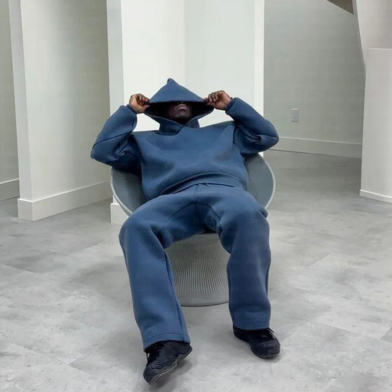 Autumn Daily Casual Solid Color Sweatshirt Set American Street Style Simple Loose Y2k Harajuku Mens and Womens Hoodies 241031