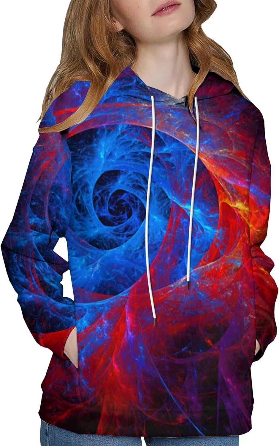 Hoodie for Mens Womens Unisex 3D Printed Hoodies Graphic Pullover Hooded Water and fire merge for Men Women Graphic Hoodies sweatshirt Pullover Long S
