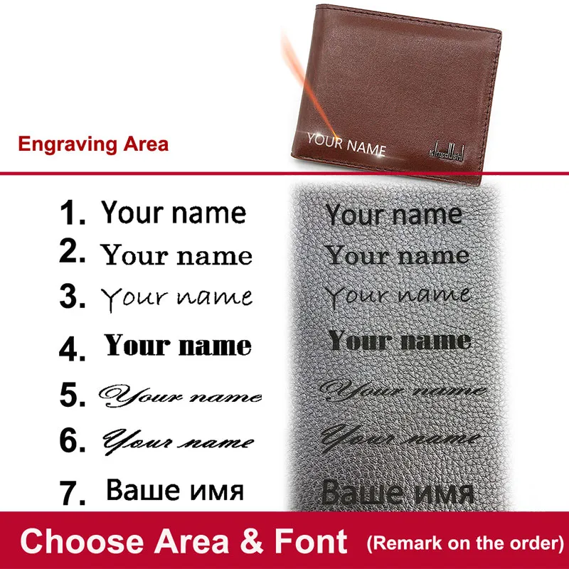 New Short Men Wallets Name Engraving Card Holder Small Male Purses Zipper 2025 Top new Quality PU Leather Simple Money Clips Men's Wallet