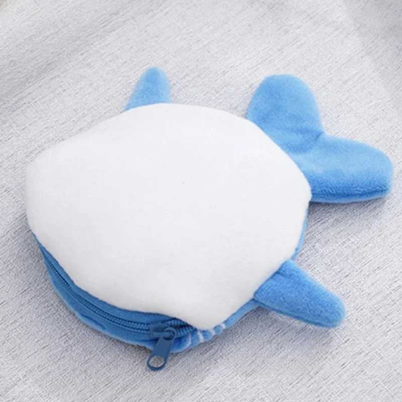 Cute Plush Fish Coin Wallet Bags Women Shark Mey Card Key Earphe Coin Purse for Small Things Organizer Pouch ZipperXJ241111