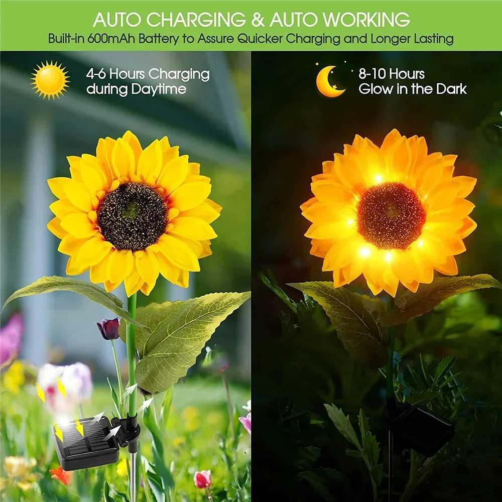 Solar powered outdoor garden decoration sunflower light waterproof solar powered outdoor light decoration garden courtyard backyard X241102