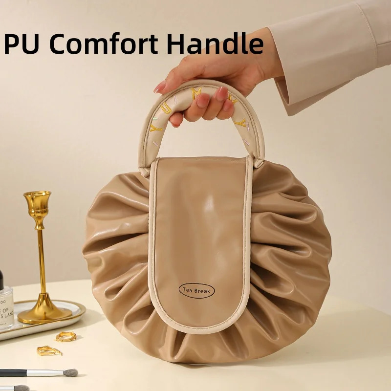Lazy waterproof handheld makeup bag large capacity with magnetic buckle travel toilet storage bag 241031