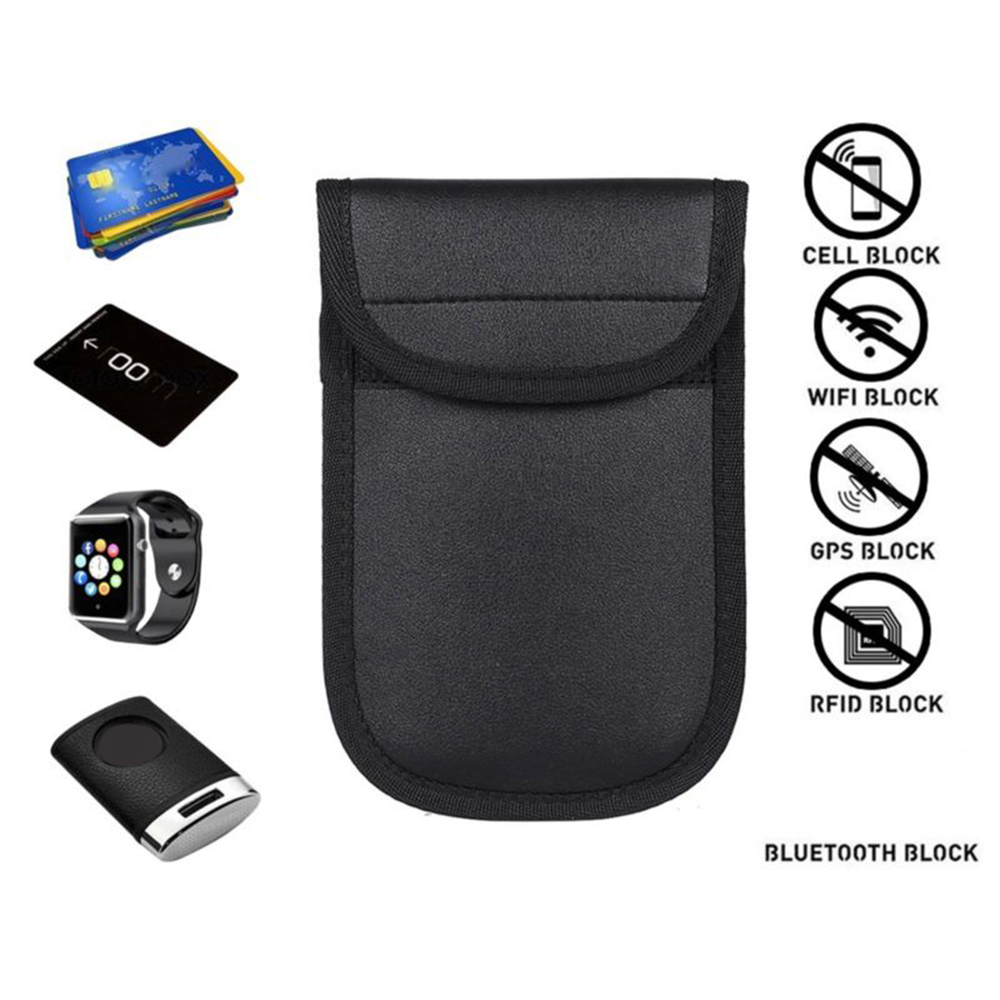 2Pcs Double-Layer Car Key Pouch Case Bag Automobiles Anti-Theft Signal Blocker Faraday Bag Cover Keychain RFID Blocking Bag