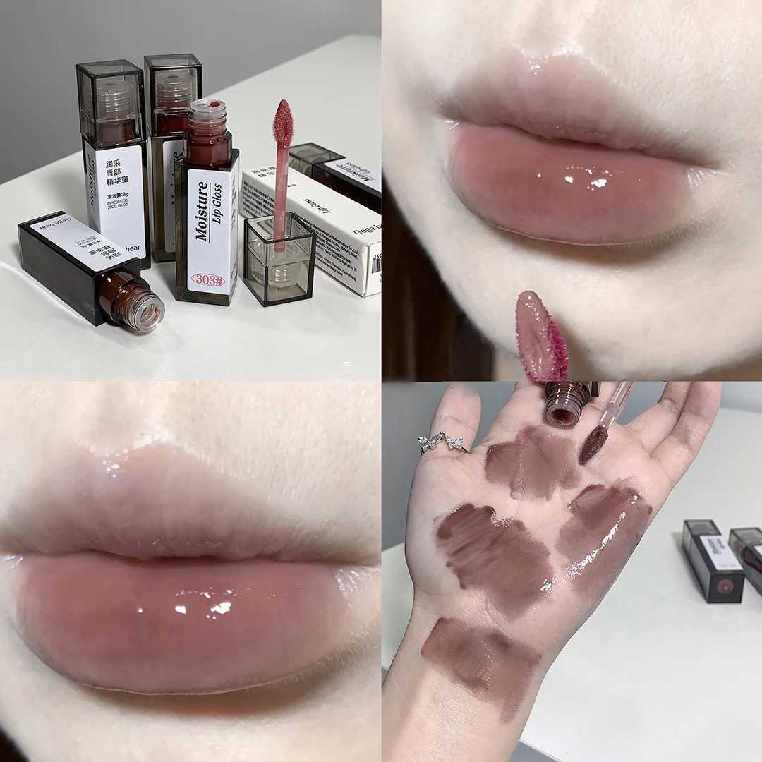 Naked grey mirror lipstick transparent gloss lipstick lustrous crystal lipstick lasting non stick cup punk smokeless liquid lipstick W241101