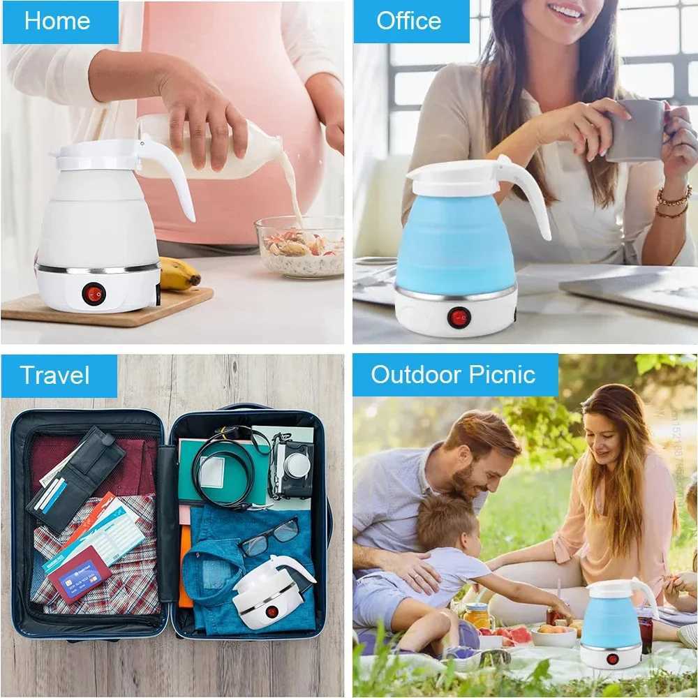 Electric kettle portable travel camping kettle 600ML electric kettle portable folding kettle Y241102
