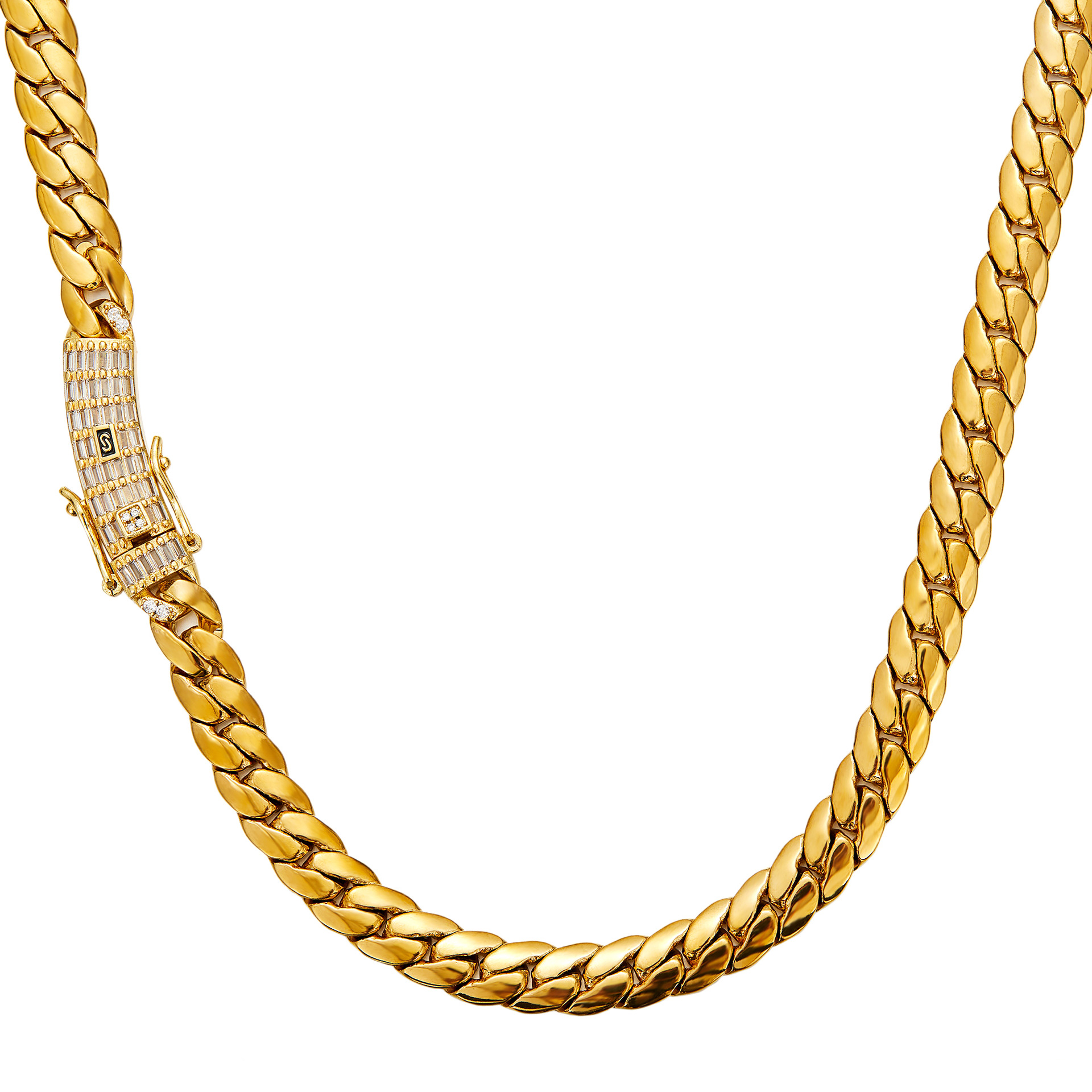10mm Stainless Steel 18k Gold Plated Miami Snake Cuban Chain Necklace Jewelry