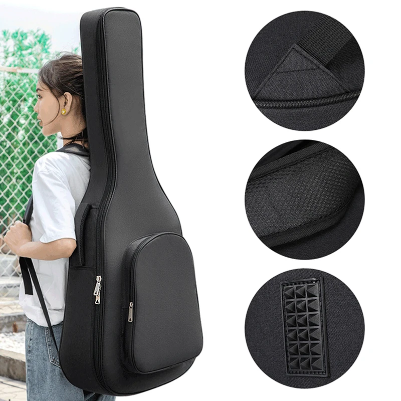 new 38/39 Inch Electric Guitar Bass Bag Adjustable Shoulder Strap Acoustic 2025 Folk Carry Soft Case 15mm Thicken Shockproof Padded XM108