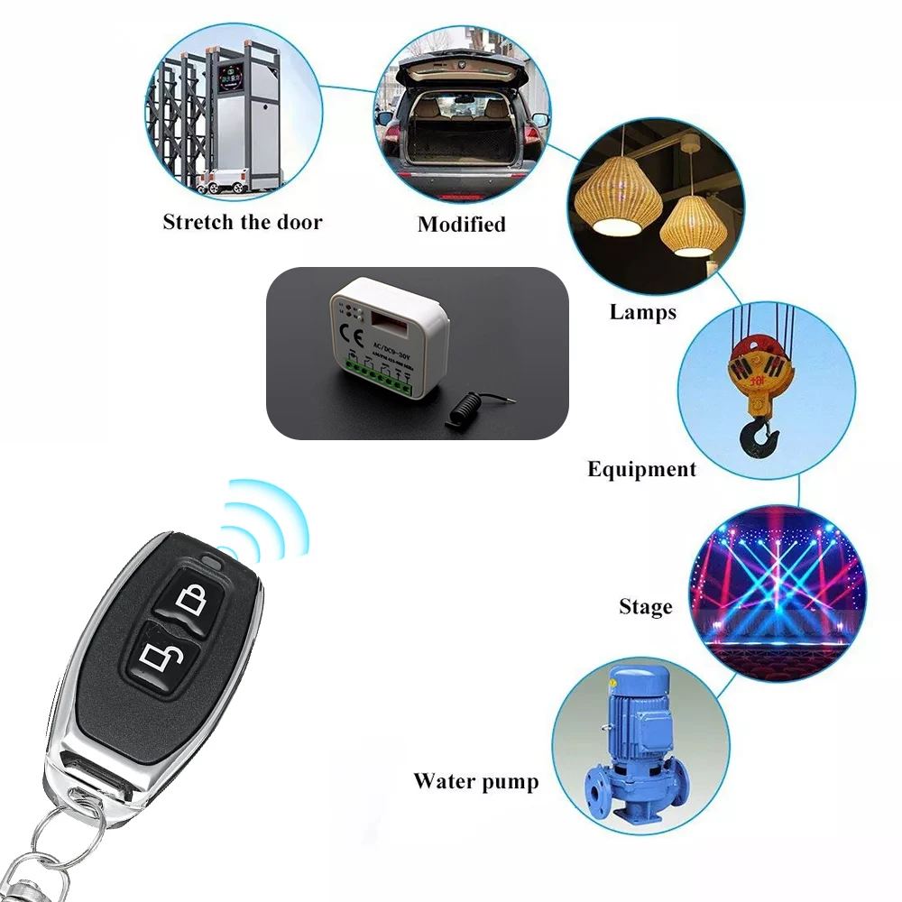 Universal Garage Receiver 300-900MHz RX-Multi Frequency Switch 2025 Module For 433 new 868Mhz Remote Control Transmitter Gate Door Opener