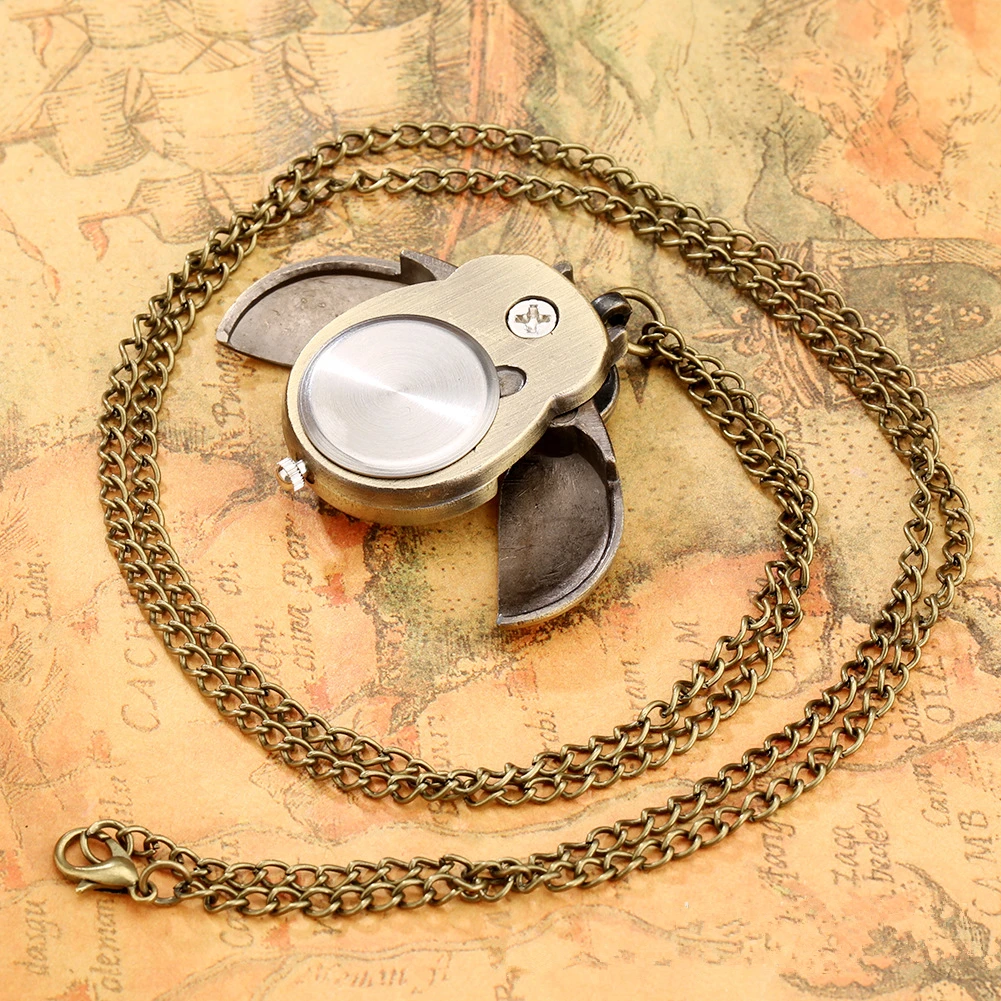 Bronze Mini new 2025 Owl Keychains Animals Quartz Pocket Watch Men Fans Souvenir Gifts with 80cm Neck Chain Gift Watch