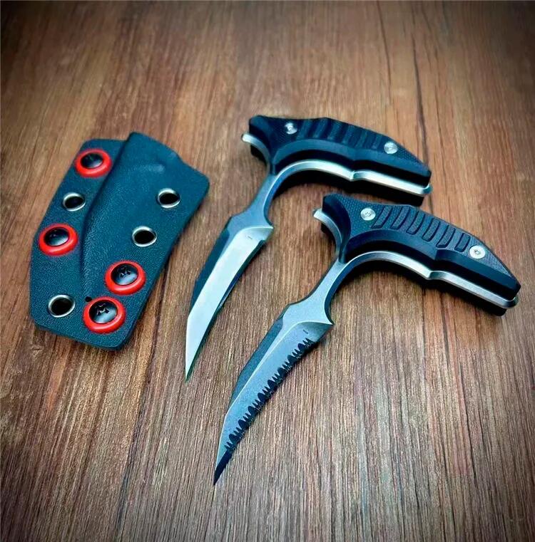 2 Models Claw karambit Fixed blade Knife D2 Blade G10 Handles Pocket Knives Self-Defense EDC Tools