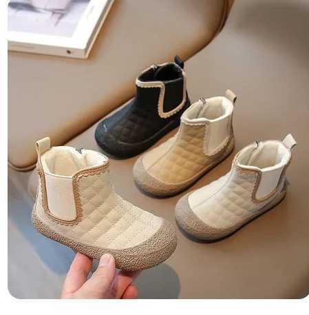 Autumn and winter baby boots childrens shoes outdoor anti slip baby shoes waterproof lace childrens plush ankle boots M241102