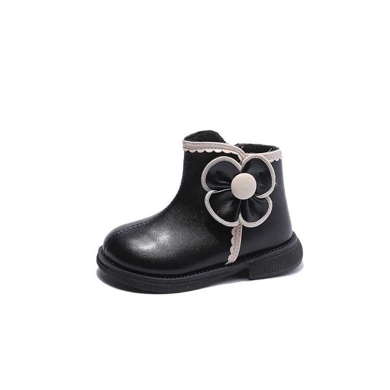 Girls Boots Winter New Fashion Princess Shoes Sweet Ankle Boots Allmatch Comfortable Childrens Shoes Plush Leather Boots Winter Boots M241102