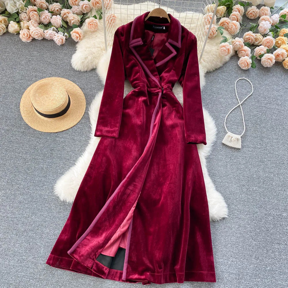 Amolapha Womens Long Sleeve Thick Trench Coat Womens Pocket Open Collar Straight Shirt Windproof Manto Womens Warm Coat 241031