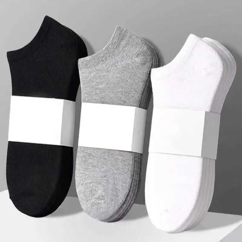 50Pairs Mens Short Sweat-absorbent Short Summer Thin Low-top Shallow Invisible with Black White and Grey Boat LX241102