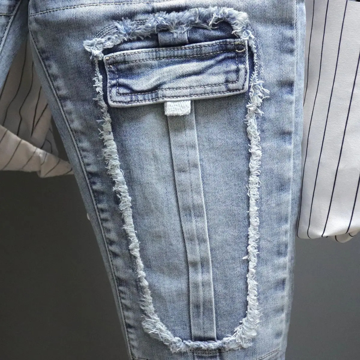 Trousers Tapered with Print Graphic Male Cowboy Pants Punk Trend 2024 Classic Xs Mens Jeans Regular Denim Stylish In 241024