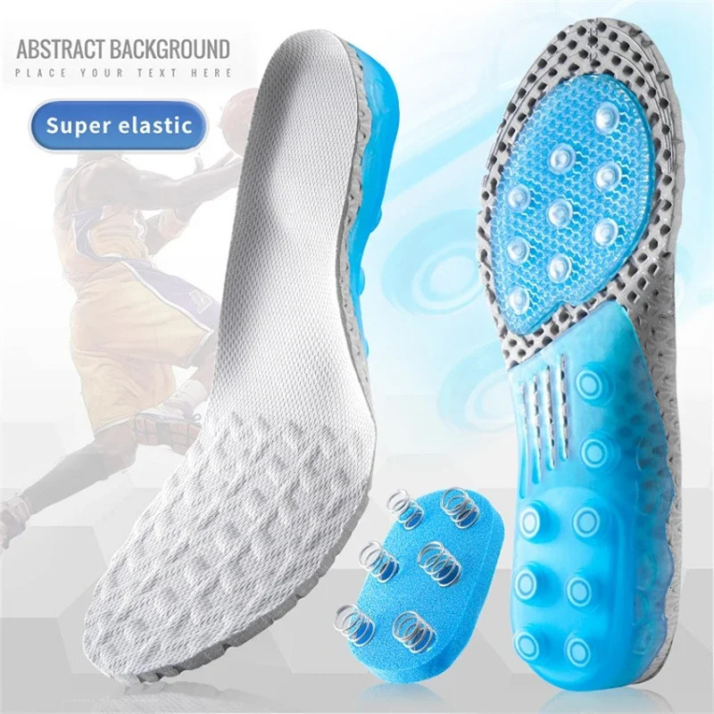 Sport Spring Silicone Gel Insoles for Women Men Ortic Sole Pad For Shoes Deont Breathable Cushion Running Feet 240321