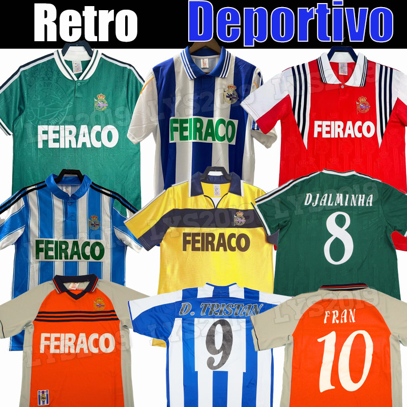 retro Deportivo de La Coruna Soccer Jersey 7 MAKAAY 8 DJALMINHA 9 TRISTAN VALERON HELDER ZIANI 99 00 classic Away Football Shirt