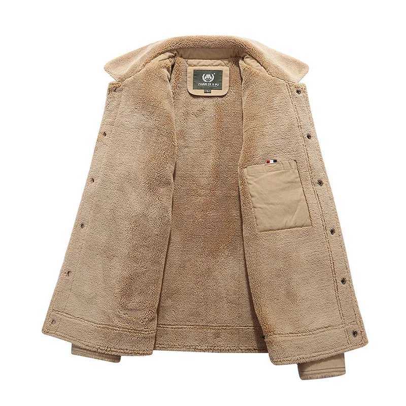 Winter new mens thick neck warm jacket suitable for middle-aged and young people to relax and relax large cotton dress W241102