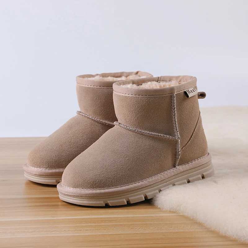 Womens genuine leather boots womens baby boots snow boots childrens shoes warm plush winter childrens boots M241102