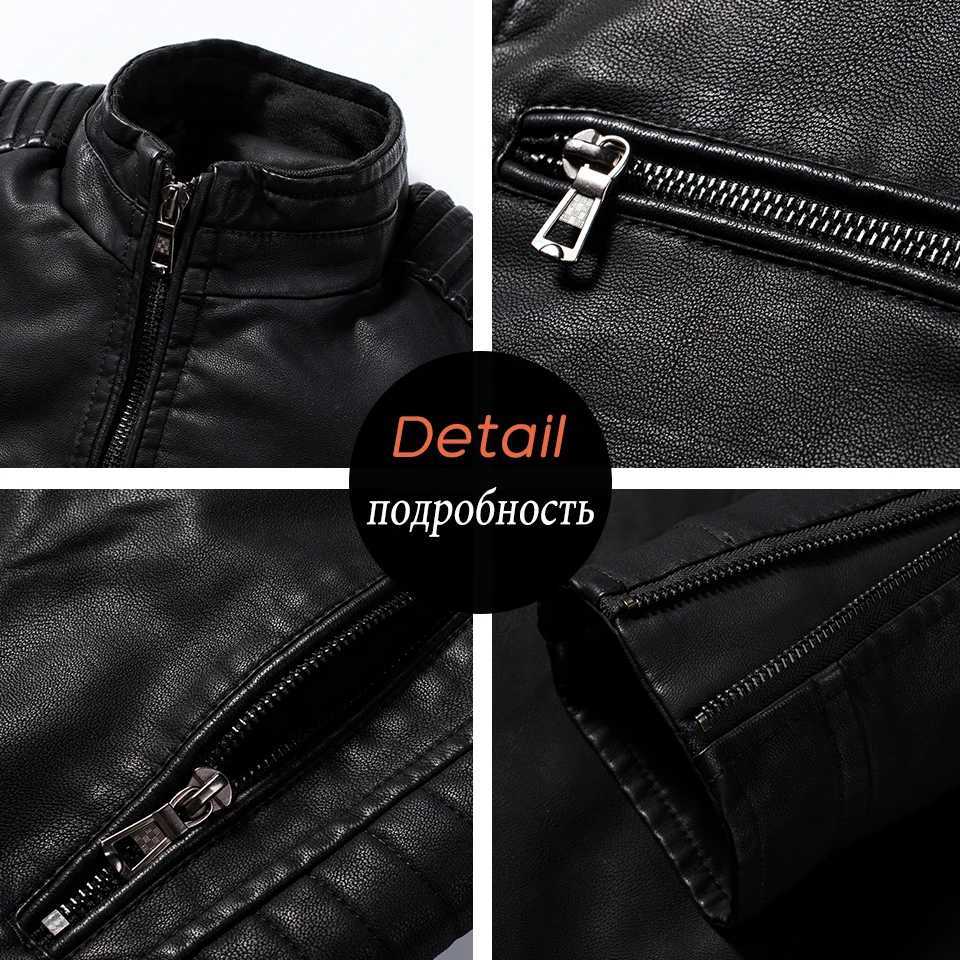 2021 Autumn Mens New Leather Jacket Mens Spring Fashion Design Motorcycle Pocket PU Leather Jacket Mens 4XL-M W241102