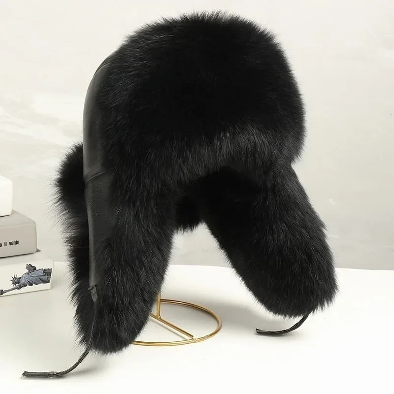 Winter Mens Warm Artificial Fur Bomber Hat Wusanka Hat Leather Catcher Russian Mens Ski Hat Soviet Hat 241031