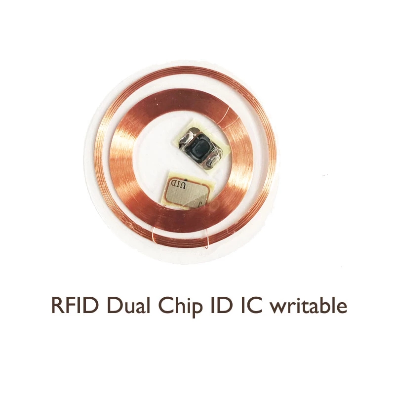 IC+ID Dual Chip 125KHz 13.56MHz Frequency RFID T5577 Rewritable UID Changeable Writable Transparante Key Tags Keyfobs Card 1Pcs
