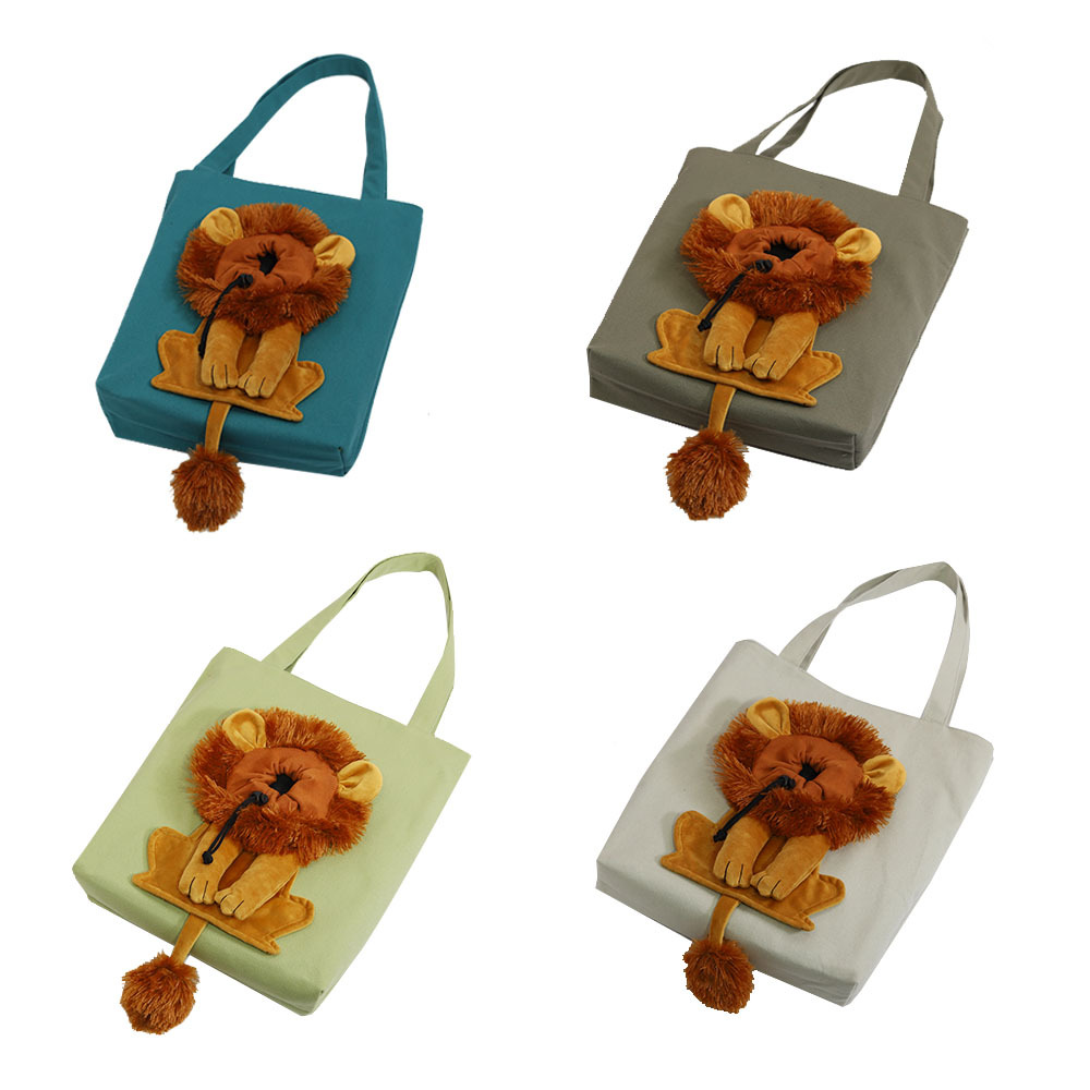 New Design Soft Pet Carriers Lion Portable Breathable Pet Handbag With Safety Zippers