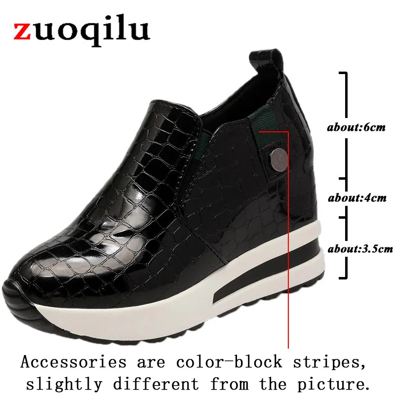 Women's Wedge Sneakers Hidden new Heel Platform Wedge Shoes Hidden Wedgie Sneakers 2025 Women Pu Leather Loafers Casual Shoes