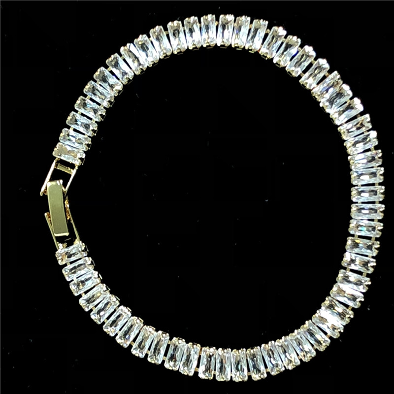 Charm Bracelets Tennis 4x4mm square diamond tennis bracelet designer for woman luxury silver gold mens bracelets copper 3x6mm 3A zirconia bangles jewe