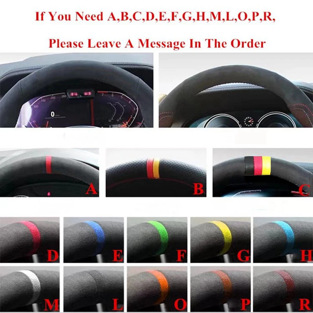 Anti-Slip Artificial Leather Car Steering Wheel Braid Cover For Audi A3 (8P) Sportback A4 (B8) Avant A5 (8T) A8 (D3) A6 (C6)