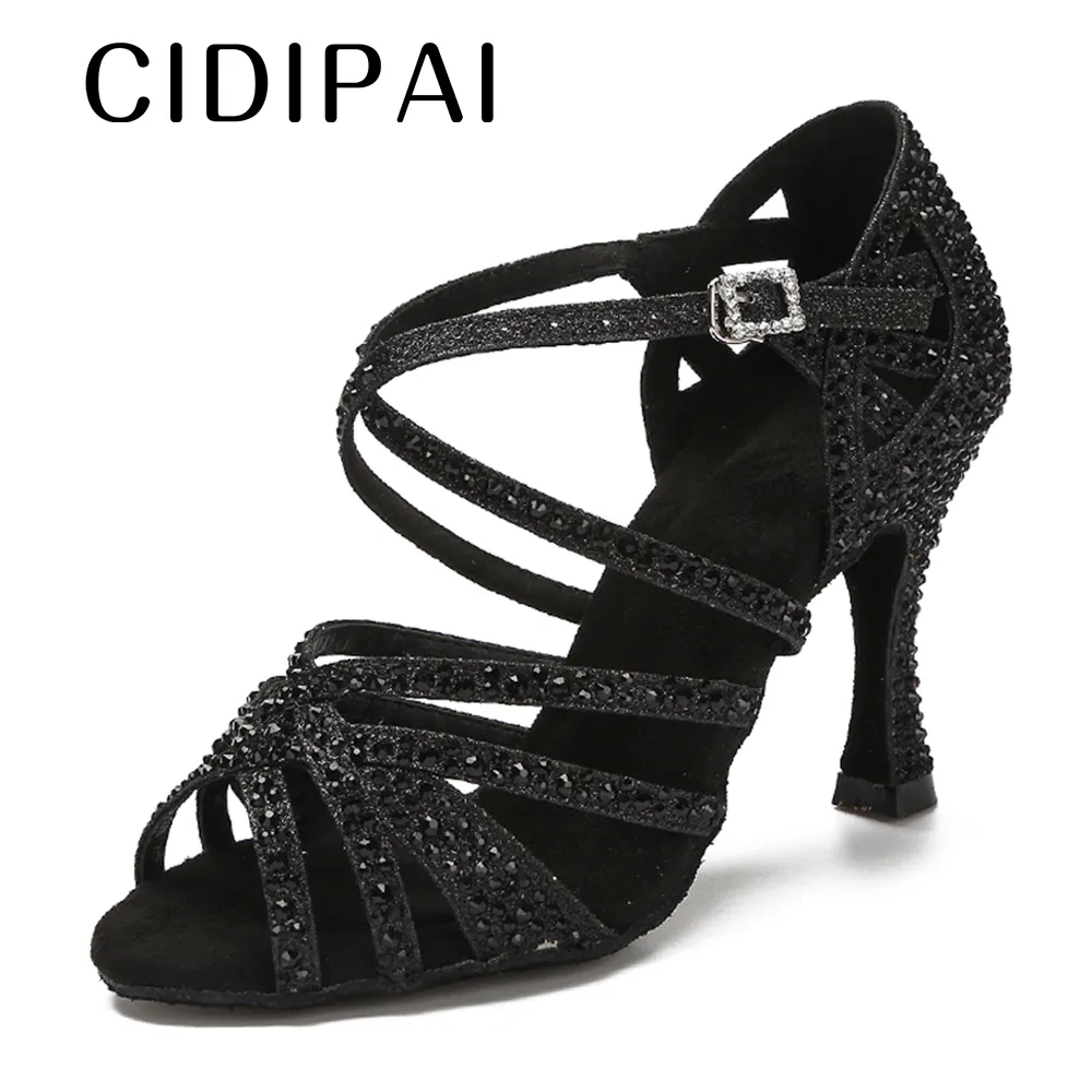 CIDIPAI Latin Dance Shoes 2025 Woman Salsa Performance Ballroom Shiny Dance Shoes Indoor new Party Shoes Golden Women's Wedding Shoes