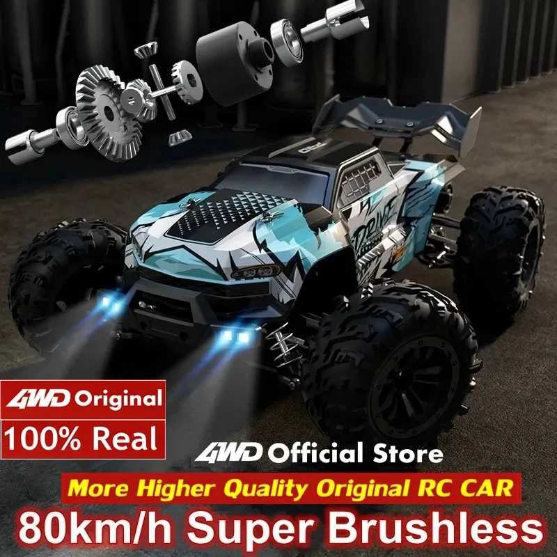 Super brushless 80KM or 50KM/H four-wheel drive RC with LED remote control high-speed drift racing car 4x4 off-road truck childrens toys X241101