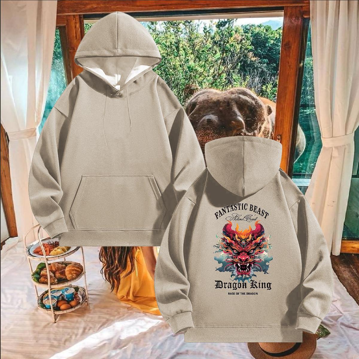 DIY Men Hoodie DIY Printed Popular Men's Hooded Sweatshirt Tops Autumn Winter 350g Cotton Long Sleeve Soft