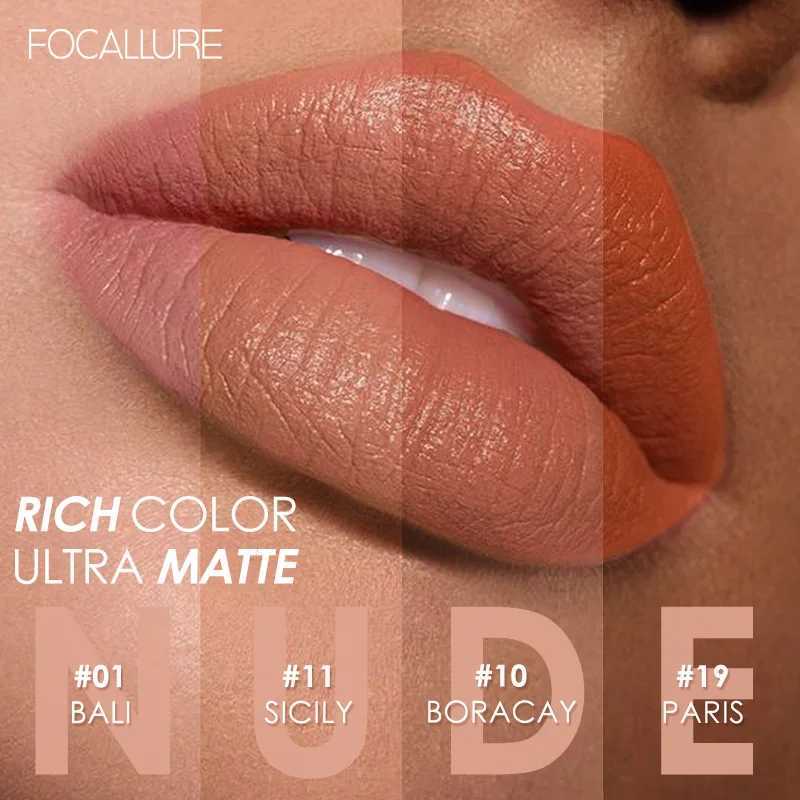 FOCALLURE Matte Velvet Liquid lipstick Waterproof Stick Free Lip Color Moisturizing Light lipstick Cosmetics W241101