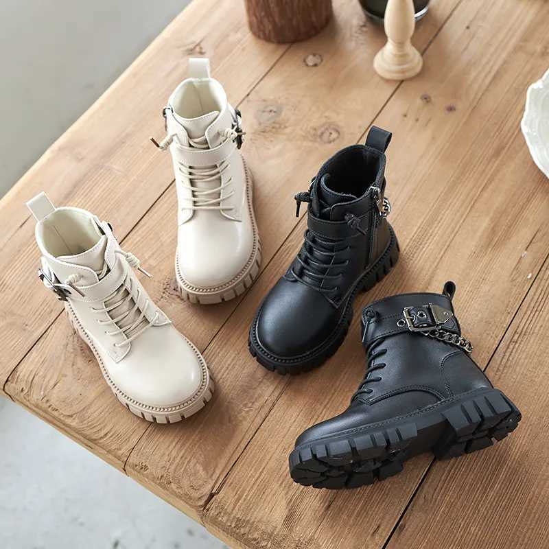 Zapatos Ni a platform childrens boots winter new plush leather boots boys warm ankle boots soft soled cotton boots girls boots Botines M241102