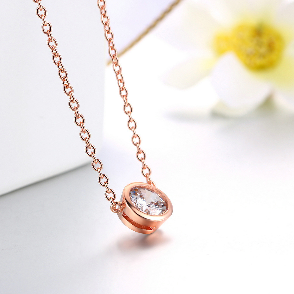 Pendant Necklaces Simple Circular 6mm AAA Zircon Small Pendant Necklace for Womens Popular Zircon Jewelry Wholesale AA Z250910