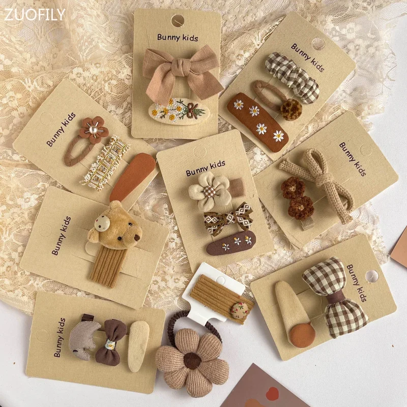 1pair 2023 Koren Style Cute Bear Baby Girls Hair Clips Children new Toddler 2025 Bow Headband Kid Hair Accessorie Baby Hair Accessories