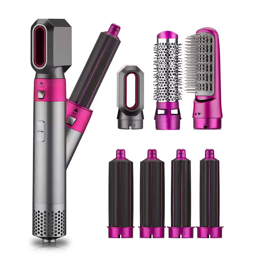 Curg Irons 7 In 1 Rotating Curler Comb Brush Dryers For Styg Tool Multi-Functional Hair Dryer