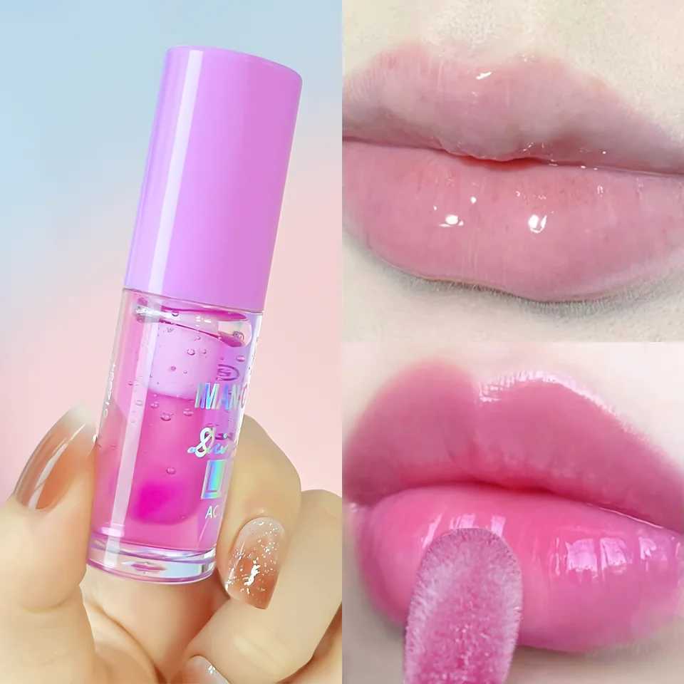 3 pieces of lip gloss color changing crystal jelly lip transparent glass lip oil moisturizing sparkling liquid oral red lip makeup W241101