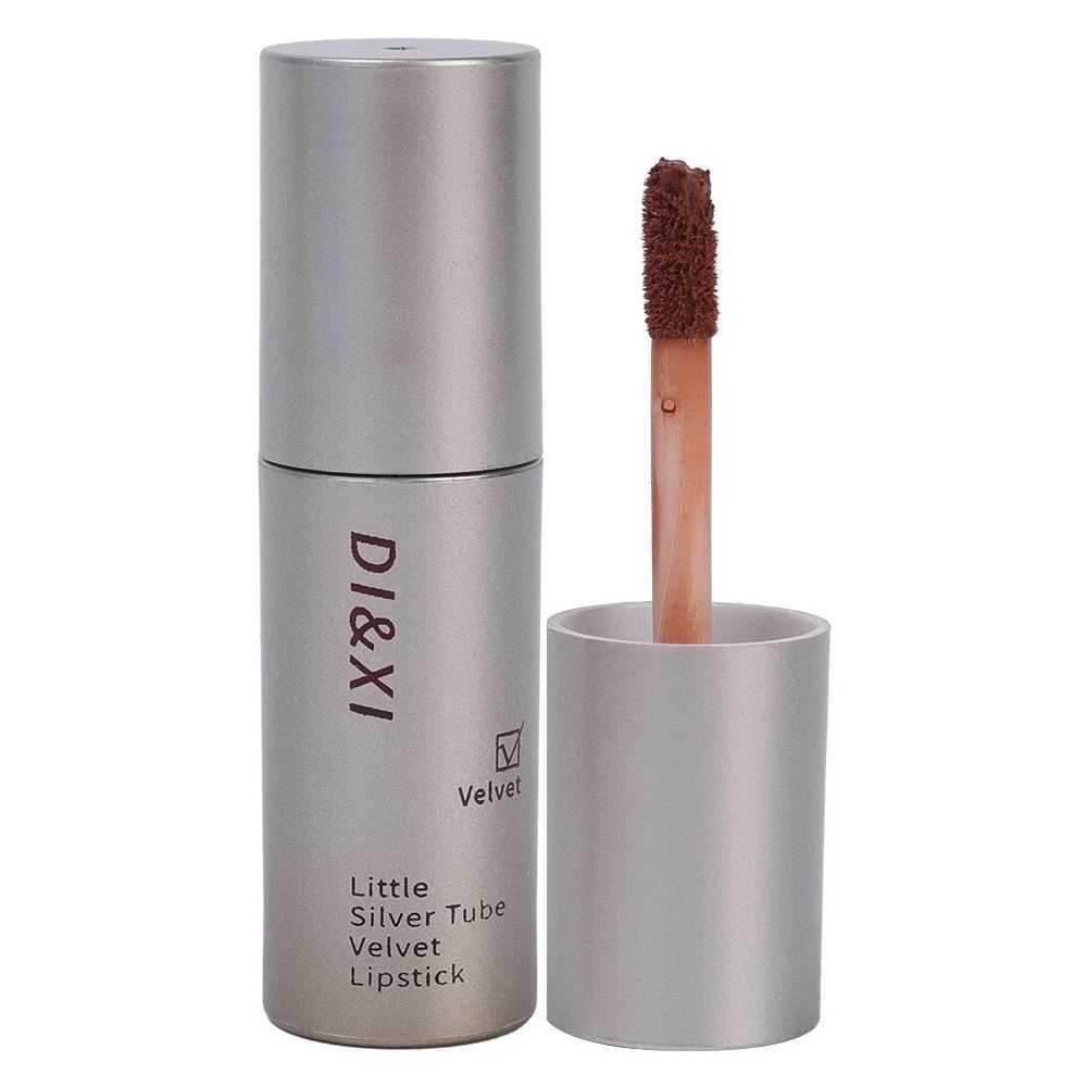 Dark brown matte velvet lip gloss waterproof durable stick free cup sexy red lip clay lipstick makeup Korean cosmetics W241101