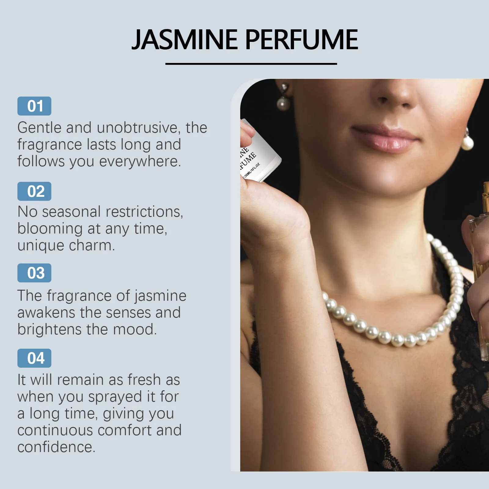 Jasmine perfume spray flower fragrance pheromone Exudes women elegant natural soda women perfume 30mlW241102