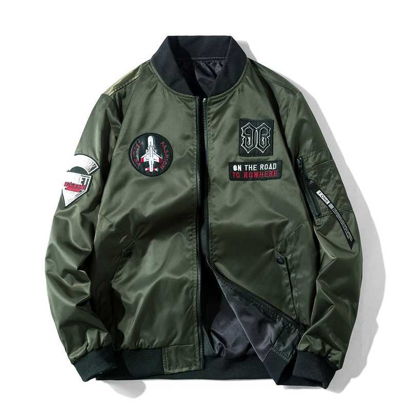 Mens Basic Set 2024 New Airctr Embroidered High Collar Jacket Mens Double sided Wearable Flight Jacket W241102