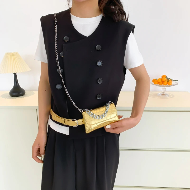 Fashion Womens Waist Bag PU Leather Mini Crossbody Phone Bag Wallet Ladies Girls Fanny Pack Trend Versatile Belt Bag Sac 241031