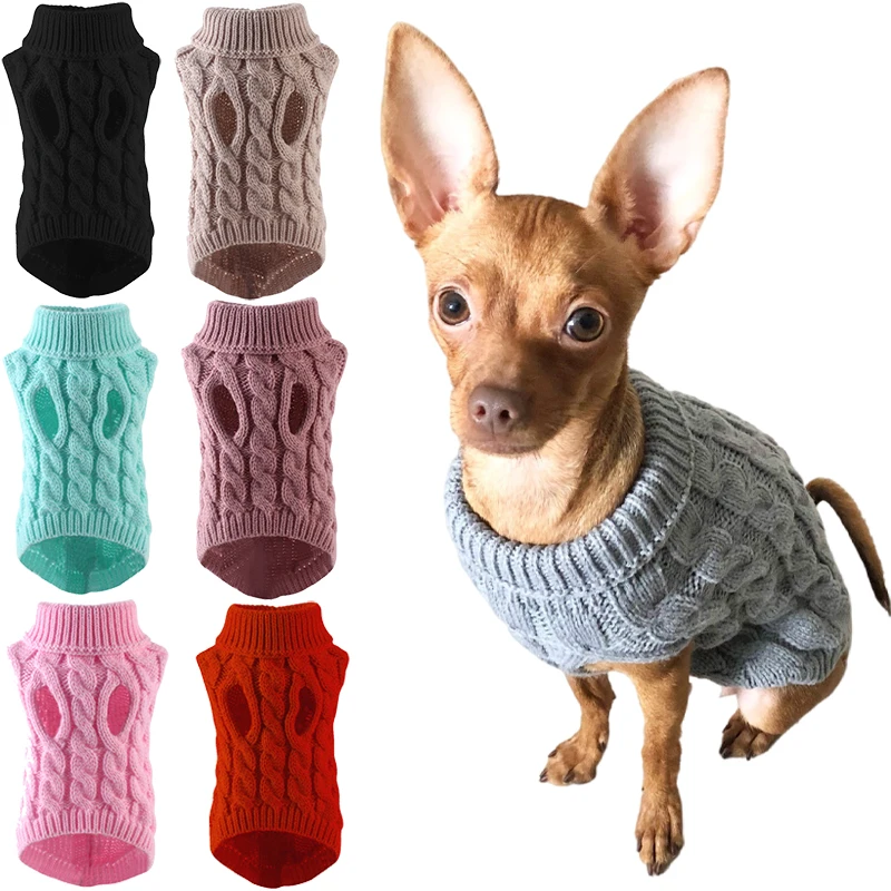 Knitted Dogs Warm Chihuahua for Small Winter Clothes Cat Dog Sweater Pet Accessories Supply