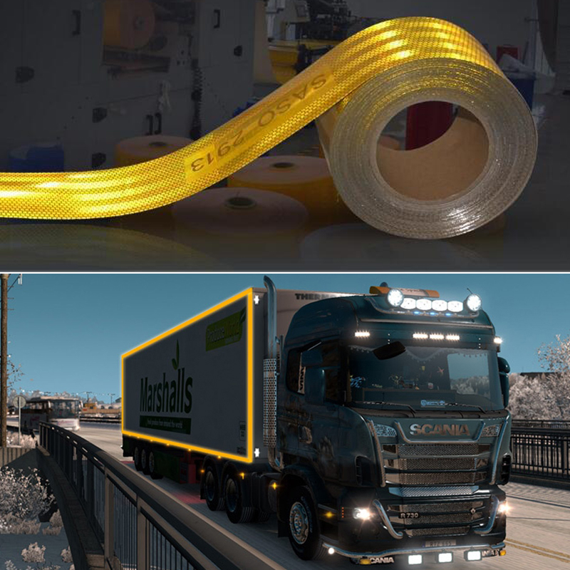 High Quality For Saudi SASO 2913 Reflective Tape For Truck Plating Aluminium Adhesive Sticker Reflector Vehicle Tape
