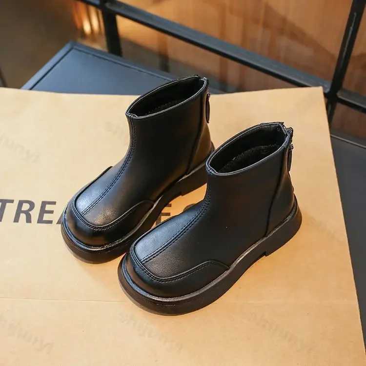 Childrens shoes fashionable short boots simple girls single boots soft soled leather boots anti slip winter casual shoes M241102