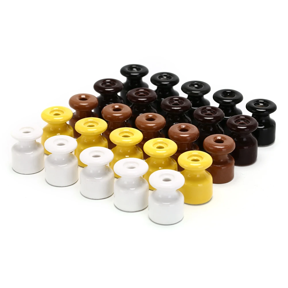 5pcs/lot Porcelain Insulator for Wall new Wiring Ceramic Insulators High Frequency 2025 Electric Porcelain Ceramic Insulator 5 Colors