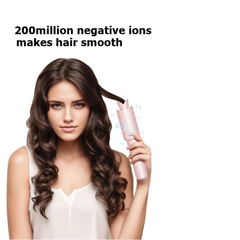 Cordless Automatic Iron 32mm Rotating Curling Wand Anti-scald Tangle-free For Easy Curls, Travel Hair Curler Portable, Rechargeabl Pink Purple Rizador