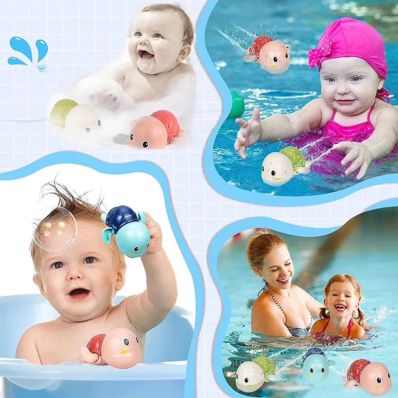 Bath new Toys Cute Swimming Turtle Floating Wind Up Toys New Born Toddlers Bathtub 2025 Water Preschool Pool Toys For Baby Gifts